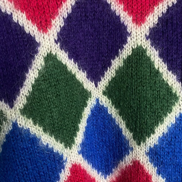80s geometric wool knit - Picture 4 of 5